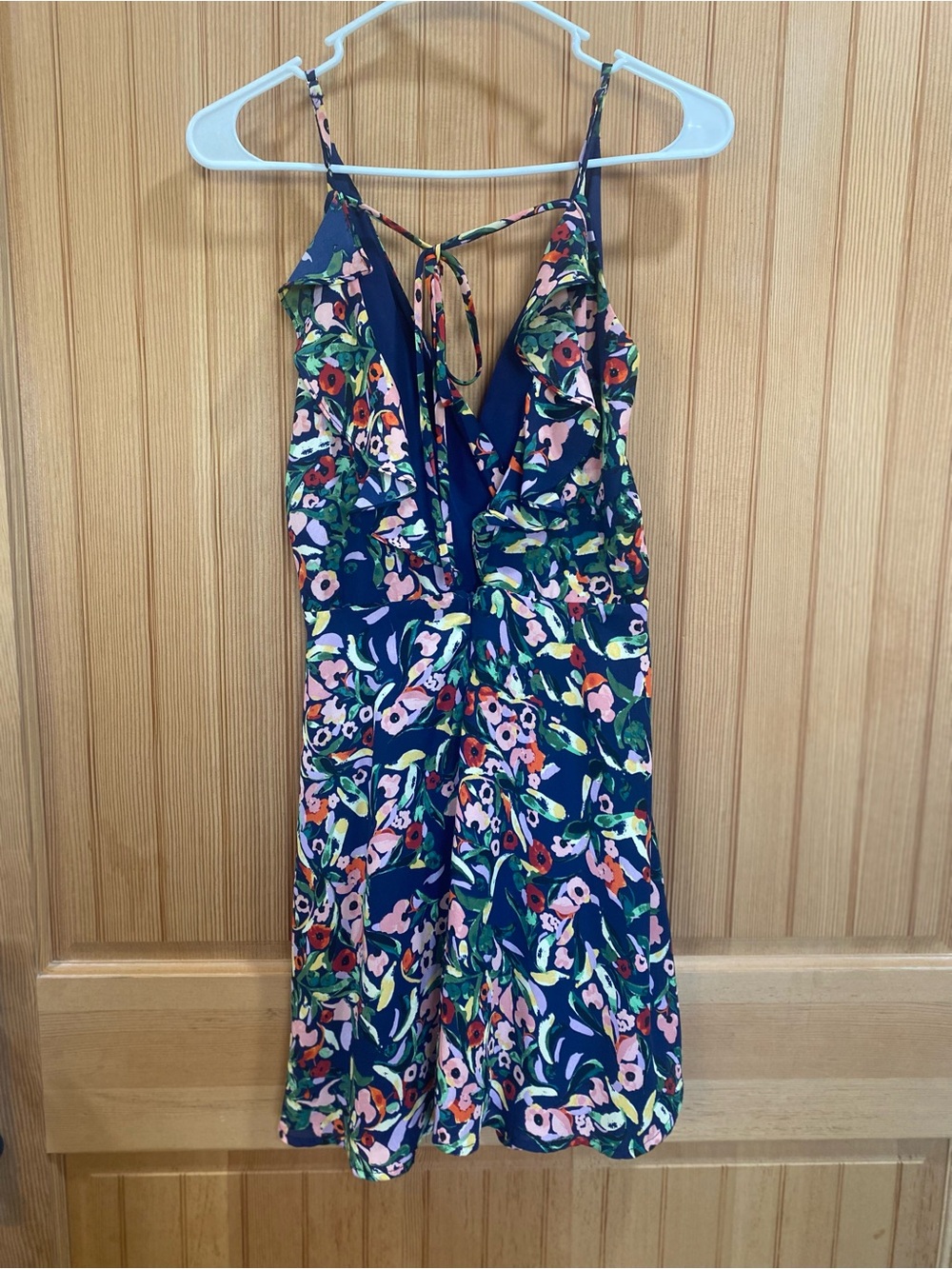 Lulu's Navy Floral Dress with Multicolor Print - Picture 3 of 5